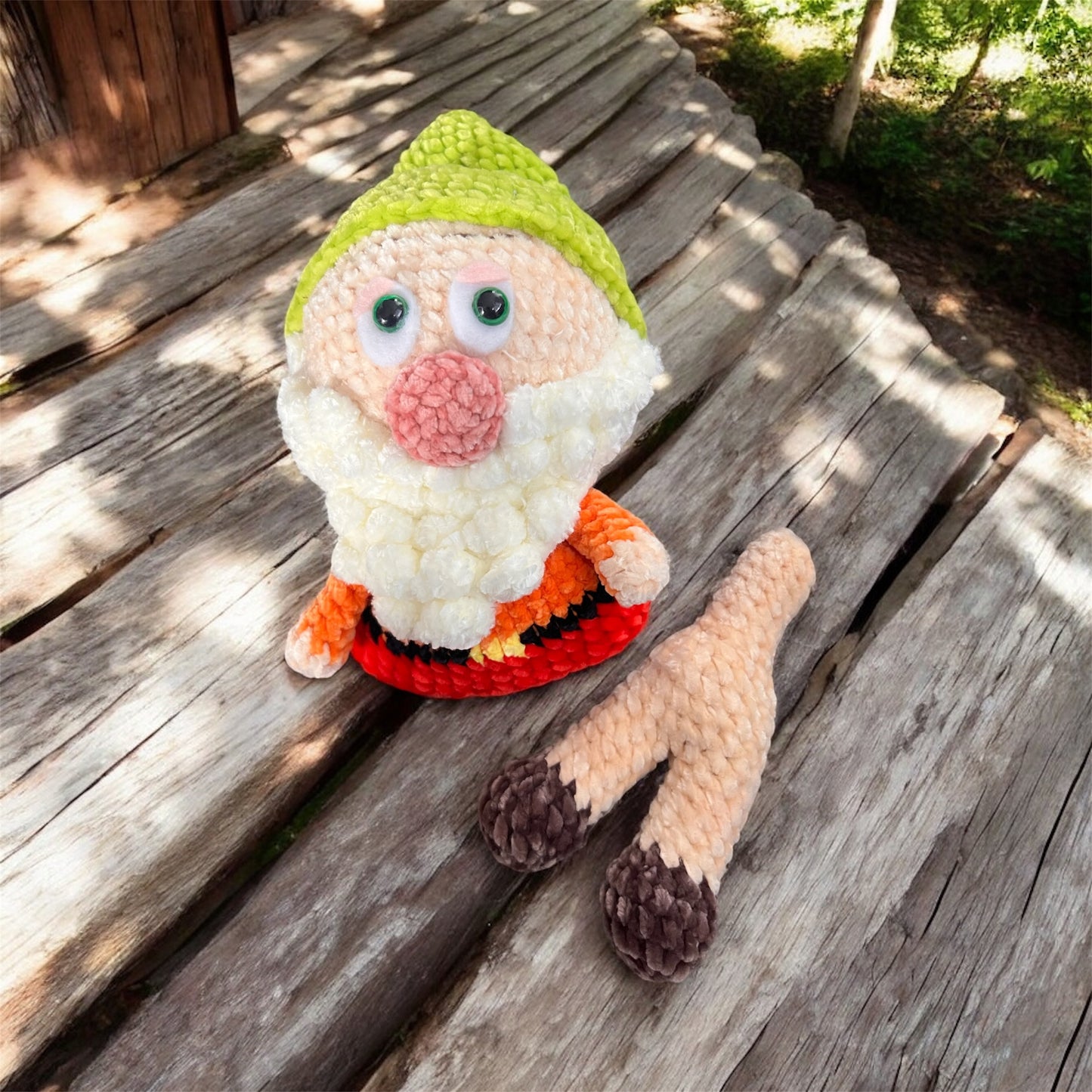 Bashful Dwarf Crochet Plushie & Finger Puppet