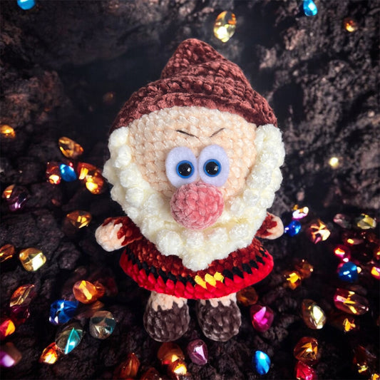 Grumpy Dwarf Crochet Plushie & Finger Puppet