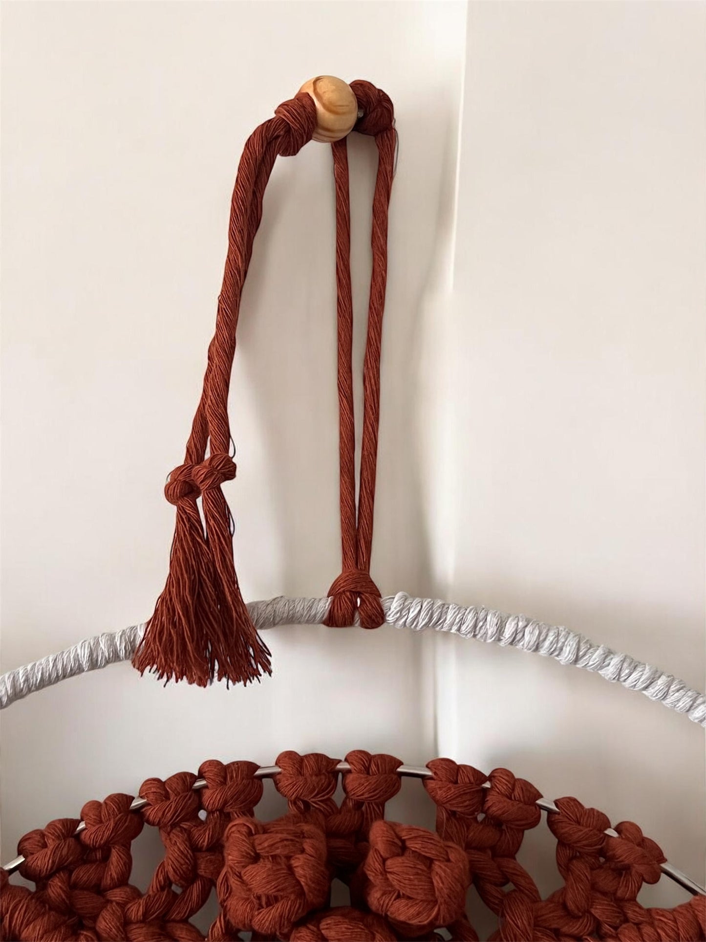 Macrame Owl Wall Hanging | Recycled Lux String & Natural Beads