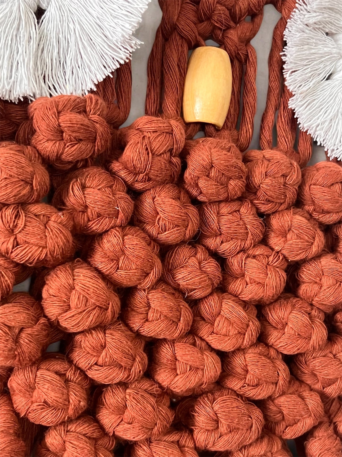 Macrame Owl Wall Hanging | Recycled Lux String & Natural Beads