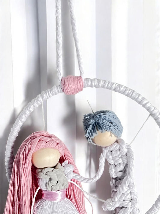 Macramé Couple on a Swing Wall Hanging | Handmade Boho Home Decor