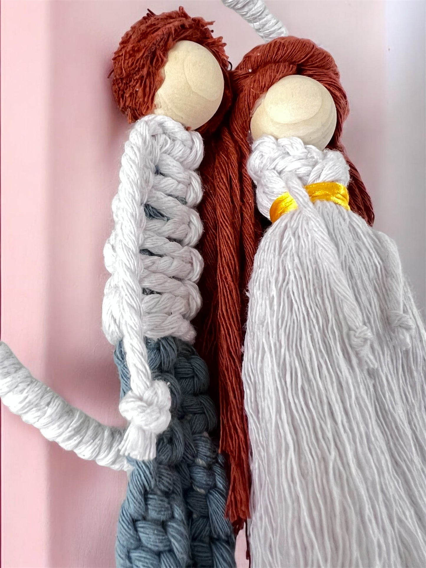 Macramé Couple on a Swing Wall Hanging | Handmade Romantic Boho Decor